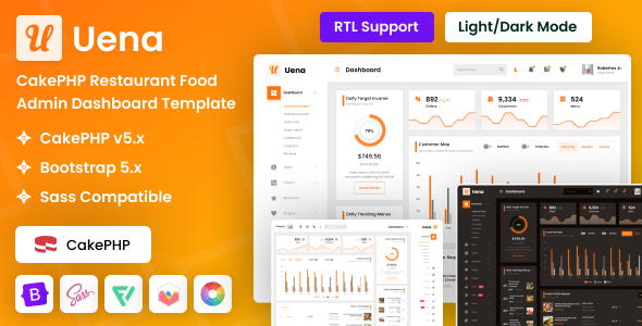 Uena - CakePHP Restaurant Food Admin Dashboard Template Uena - CakePHP Restaurant Food Admin Dashboard Template