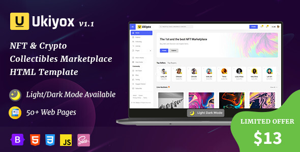 Ukiyox - NFT Marketplace HTML Template Ukiyox - NFT Marketplace HTML Template