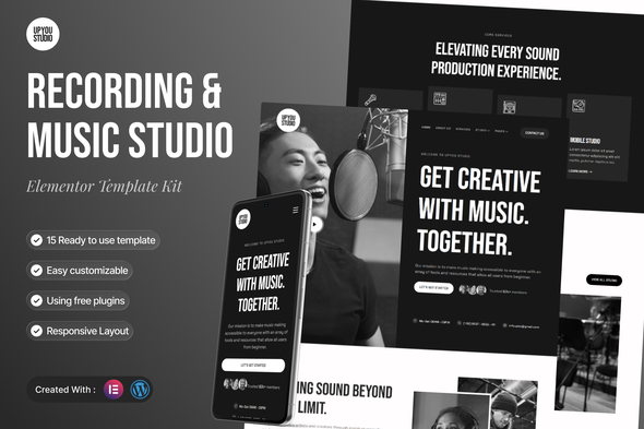 Upyou - Recording & Music Studio Elementor Template Kit Upyou - Recording & Music Studio Elementor Template Kit
