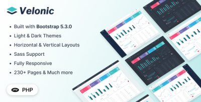 Velonic - PHP Admin & Dashboard Template