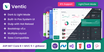 Ventic - ASP.NET Core & MVC Bootstrap Admin Dashboard Template