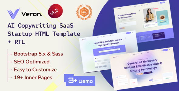 Veron - Copywriting Services SaaS Startup Bootstrap 5 Template Veron - Copywriting Services SaaS Startup Bootstrap 5 Template