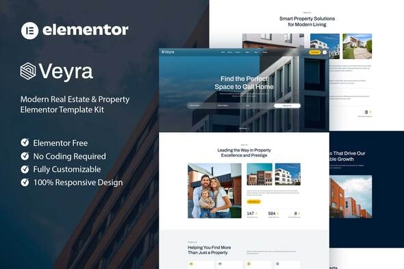 Veyra - Modern Real Estate & Property Elementor Template Kit Veyra - Modern Real Estate & Property Elementor Template Kit