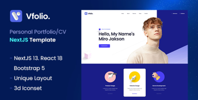 Vfolio- Personal Portfolio/CV NextJS Template