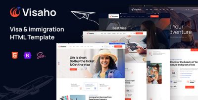 Visaho - Immigration and Visa Consulting HTML Template