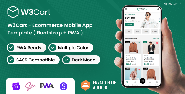 W3Cart - Ecommerce Mobile App Template ( Bootstrap + PWA ) W3Cart - Ecommerce Mobile App Template ( Bootstrap + PWA )