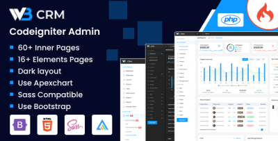 W3CRM - Codeigniter Bootstrap Admin Dashboard Template