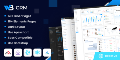 W3CRM : React Redux Customer Relationship Management Admin Template
