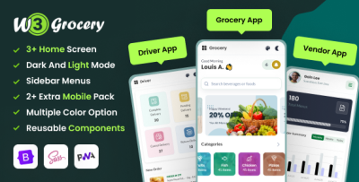 W3Grocery | Pre-Build Mobile App Template ( Bootstrap 5 + PWA )