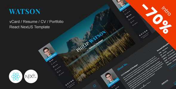 Watson - Personal Portfolio React NextJS Template Watson - Personal Portfolio React NextJS Template