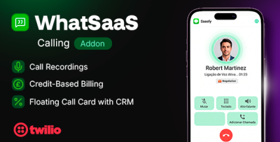 WhatSaaS Voice Call - Twilio Voice Integration with Recordings & Credit Billing (Add-on)