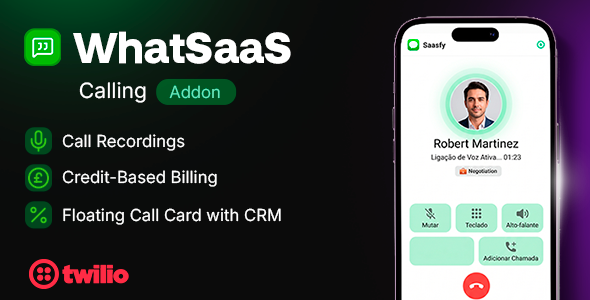 WhatSaaS Voice Call — Twilio Voice Integration with Recordings & Credit Billing (Add-on) WhatSaaS Voice Call — Twilio Voice Integration with Recordings & Credit Billing (Add-on)