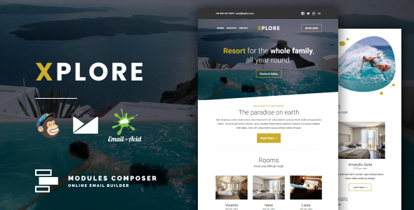 Xplore - Responsive Email for Hotels, Booking & Traveling Xplore - Responsive Email for Hotels, Booking & Traveling