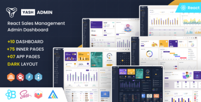 YashAdmin : React Redux Admin Sales Management System Admin Dashboard Template