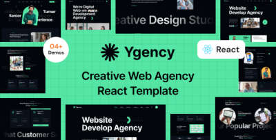 Ygency - Web Design Agency React NextJs Template