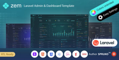 Zem - Laravel Admin & Dashboard Template