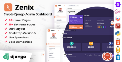 Zenix - Crypto Django Admin Dashboard Template