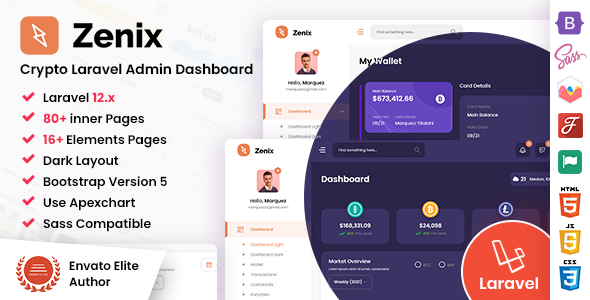 Zenix - Crypto Laravel Admin Dashboard Template Zenix - Crypto Laravel Admin Dashboard Template