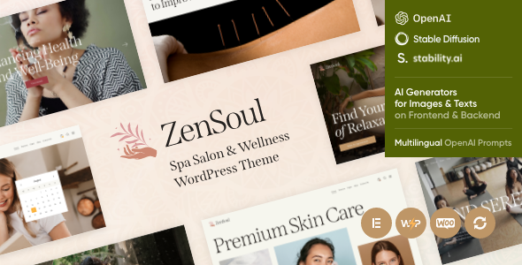 ZenSoul - Spa Salon & Wellness WordPress Theme + AI ZenSoul - Spa Salon & Wellness WordPress Theme + AI