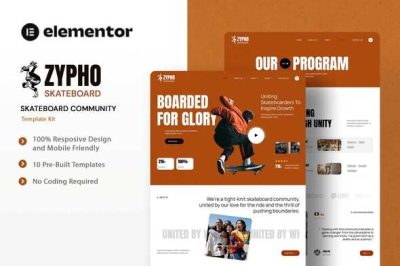 Zypho - Skateboard Community Elementor Template Kit
