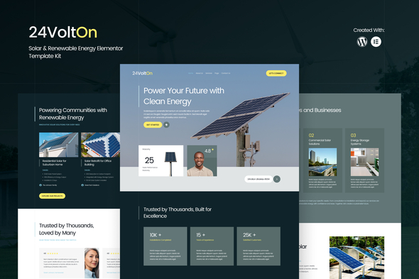 24Volton - Solar & Renewable Energy Elementor Template Kit 24Volton - Solar & Renewable Energy Elementor Template Kit