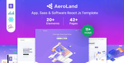 Aeroland - React JS App & Sass Landing Page Template
