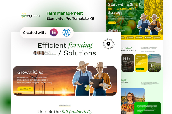 Agricon - Farm Management Elementor Pro Template Kit Agricon - Farm Management Elementor Pro Template Kit