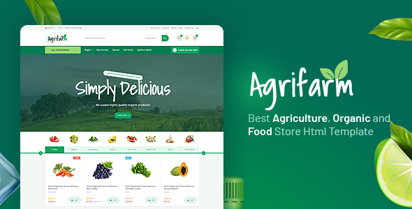 Agrifarm - Organic & Food Store HTML Template Agrifarm - Organic & Food Store HTML Template