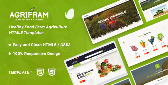 Agrifram - Agriculture and Organic Food HTML Template Agrifram - Agriculture and Organic Food HTML Template