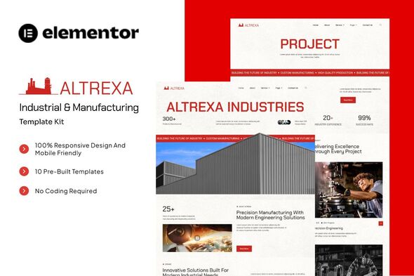 ALTREXA - Industrial & Manufacturing Elementor Template Kit ALTREXA - Industrial & Manufacturing Elementor Template Kit