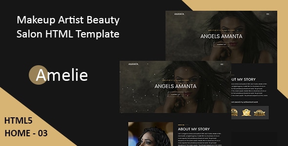 Amelie - Makeup Artist & Model Portfolio HTML Template Amelie - Makeup Artist & Model Portfolio HTML Template