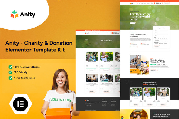 Anity - Charity & Donation Elementor Template Kit Anity - Charity & Donation Elementor Template Kit