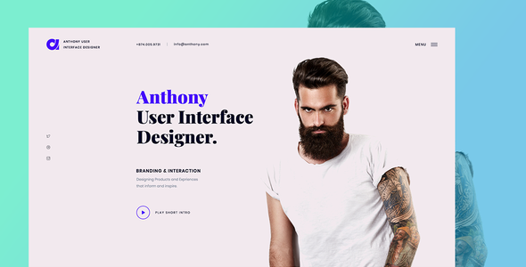 Anthony - Designer Portfolio Landing Template Anthony - Designer Portfolio Landing Template