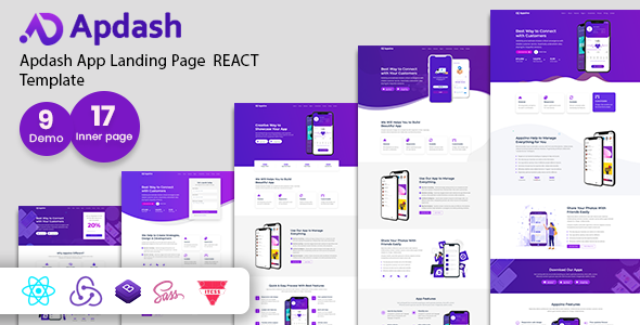 Apdash - App Landing Page React Template Apdash - App Landing Page React Template