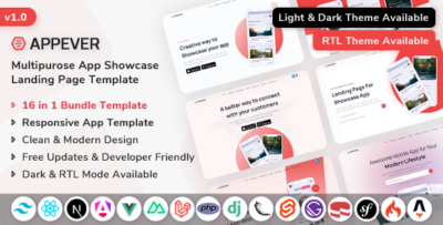 Appever - Multipurpose App Landing & Showcase Template
