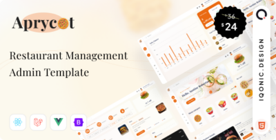 Aprycot - Restaurant Management Admin Template (HTML & React)