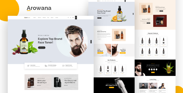 Arowana - Beard Oil & Barber Shop Ecommerce HTML Template Arowana - Beard Oil & Barber Shop Ecommerce HTML Template