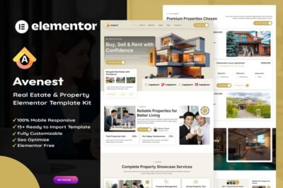 Avenest - Real Estate & Property Showcase Elementor Template Kit