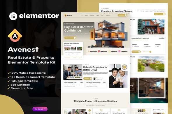Avenest - Real Estate & Property Showcase Elementor Template Kit Avenest - Real Estate & Property Showcase Elementor Template Kit