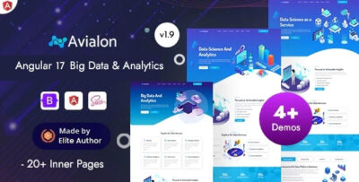 Avialon - Data Science & AI Big Data Angular 17+ Template