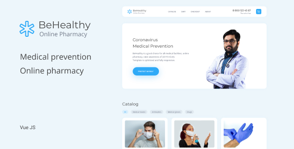 BeHealthy - Coronavirus Medical Prevention, Online Pharmacy Vue Js Template BeHealthy - Coronavirus Medical Prevention, Online Pharmacy Vue Js Template