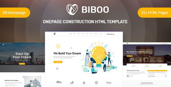 Biboo - OnePage Construction HTML Template Biboo - OnePage Construction HTML Template
