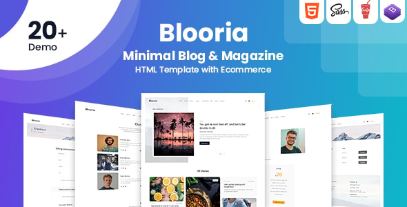Blooria - Professional Minimal and Multipurpose Blog HTML Template with Ecommerce Blooria - Professional Minimal and Multipurpose Blog HTML Template with Ecommerce