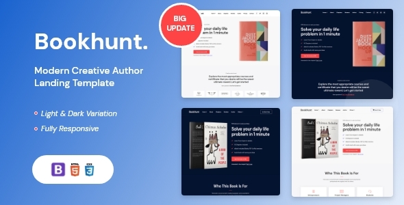 Bookhunt - Book Landing Template With RTL Version Bookhunt - Book Landing Template With RTL Version