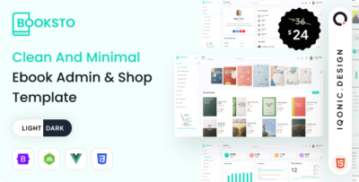 Booksto - Ebook Shop Website & Admin Template (VueJS, HTML)