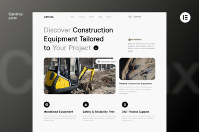 Canstrax - Construction Equipment Rental  Elementor Template Kit