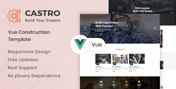Castro - Construction Company Template VueJS Castro - Construction Company Template VueJS