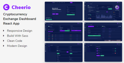 Cheerio - Cryptocurrency Exchange Dashboard React + Nextjs App