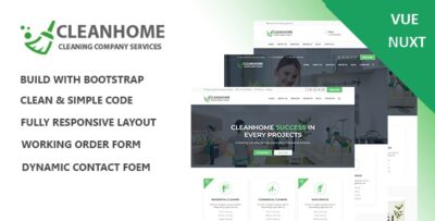 Cleanhome - Cleaning Services Vue Nuxt Template