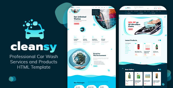 Cleansy - Car Wash Services & Products HTML Template Cleansy - Car Wash Services & Products HTML Template